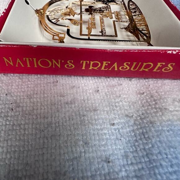 NOS Vintage Nation’s Treasure Genuine 24K Gold Flashed Brass Ornament Nebraska - Picture 4 of 4